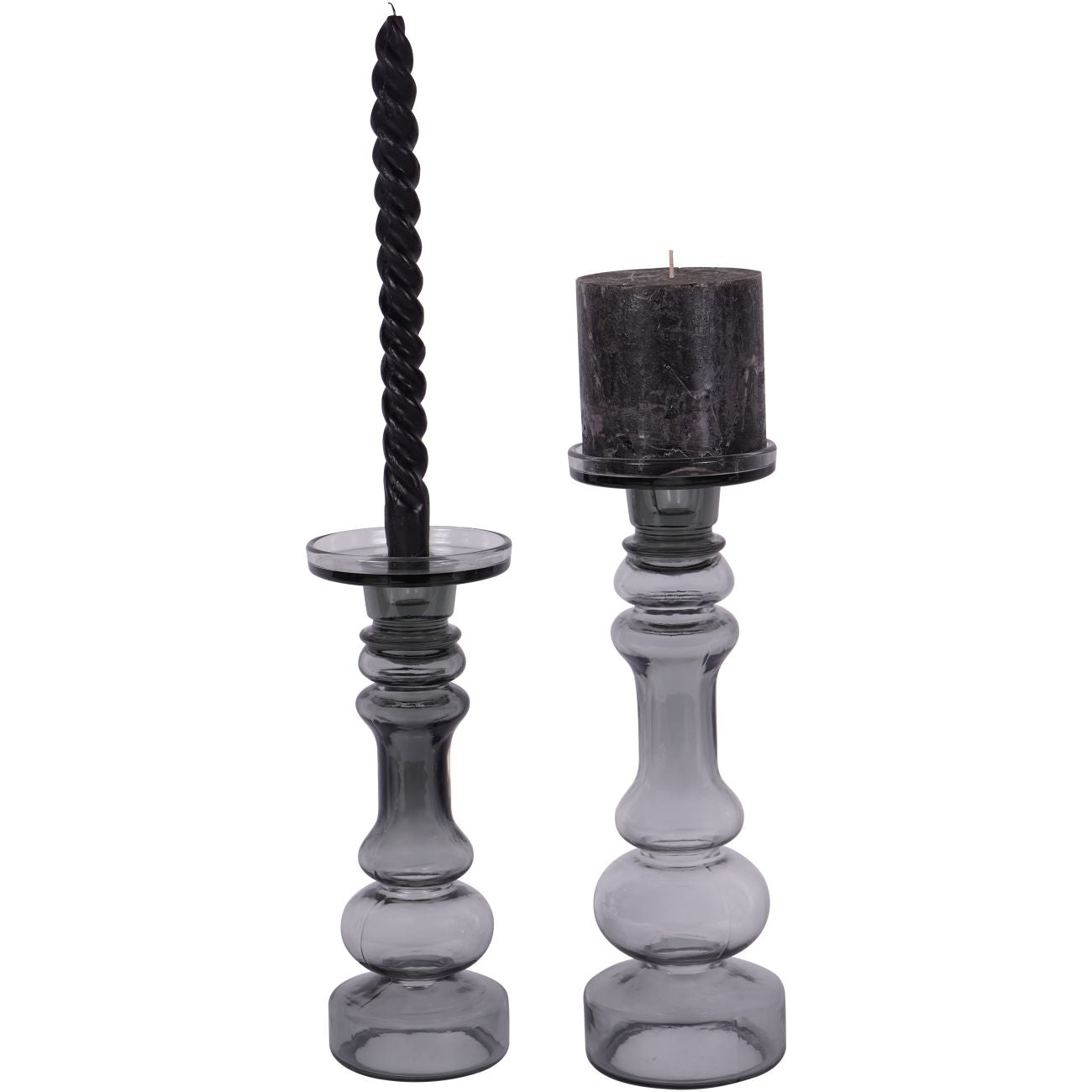 Vitrum Smoked Glass Candle Holder | Large